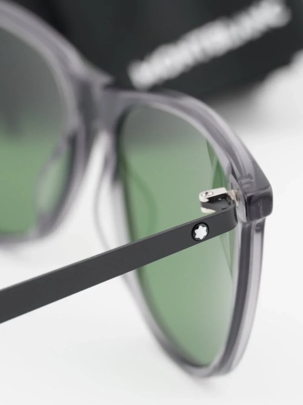 Montblanc MB0330S 002 Square Sunglasses - Grey / Black / Green